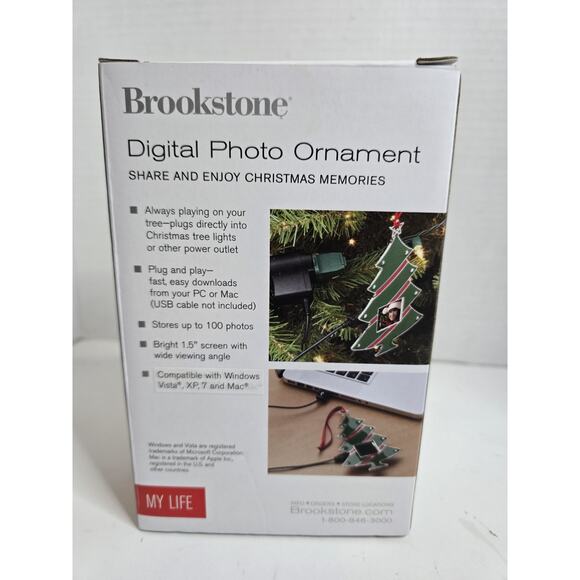 Brookstone Digital Holiday Photo Ornament - GREAT GIFT! New In Box - Picture 2 of 2